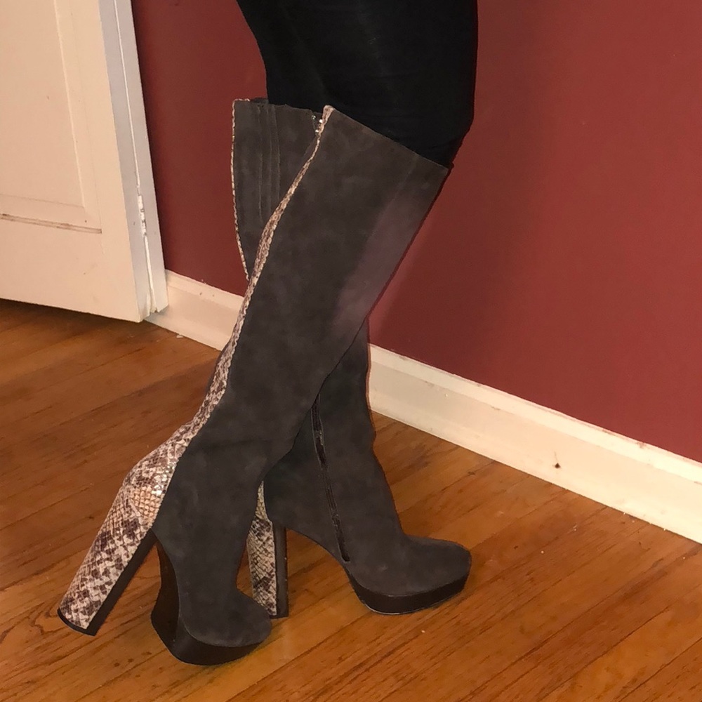 Calvin Klein Suede Snakeskin boots
